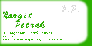 margit petrak business card